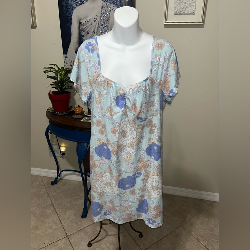 SO Flutter Sleeve Floral Babydoll Mini Dress XL
